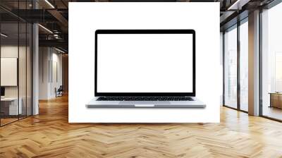 Modern Laptop computer with blank screen isolated on white background. Wall mural