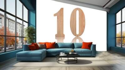 Number 10 from wood on white background Wall mural