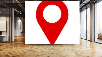 pin location icon isolated on white transparent background. png file format Wall mural