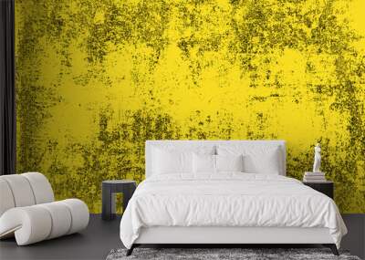 Yellow grunge background. Texture of old paint. Wall mural