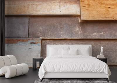 Old brown wood overlap texture Wall mural