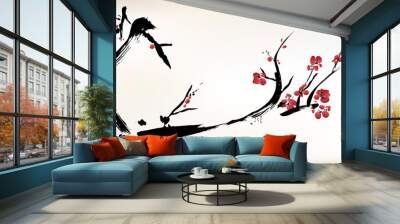 blossom painting Wall mural