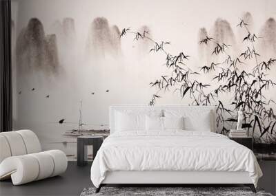 Chinese landscape ink painting Wall mural