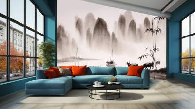 Chinese landscape ink painting Wall mural