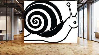 Charming Snail with Shell Vector Illustration
 Wall mural