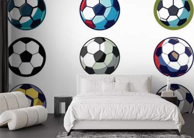 soccer balls set Wall mural