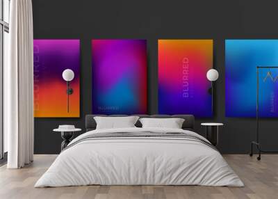 A4 Blurred backgrounds set with modern blurred color gradient. Abstract Blurred Smooth Vector templates collection for brochures, posters, banners, flyers, and cards. Wall mural