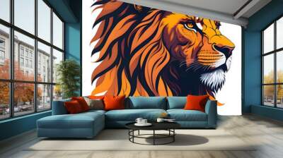 Lion head t-shirt printing design Generative Ai Wall mural