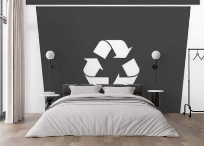 black recycle bin icon sign Wall mural