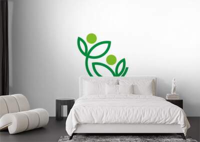  green leaf ecology logo Wall mural