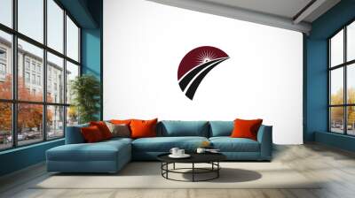 Road construction creative logo Wall mural