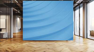 Abstract curved lines. Blue geometric background Wall mural