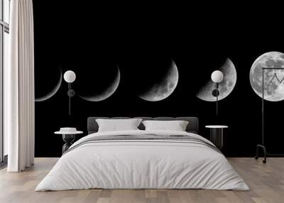 Moon phases. growing New moon Wall mural