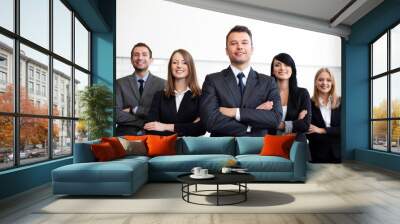 business group with male leader Wall mural