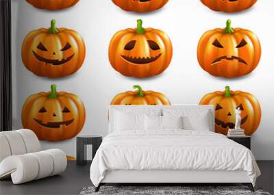 Pumpkin Set Isolated Wall mural