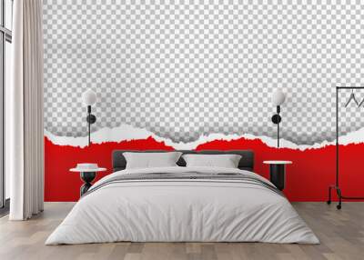 red ripped paper Wall mural