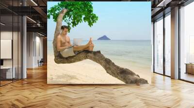 Beach laptop vacation Wall mural