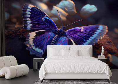 shining purple butterfly Wall mural