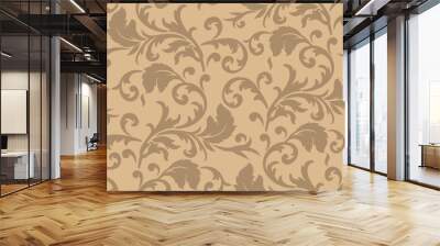 Vector. Seamless leaf pattern Wall mural