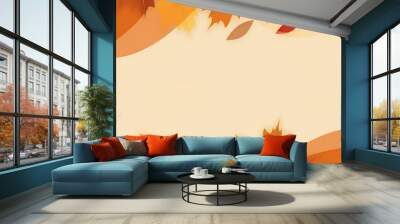 Abstract background autumn inspired orange leaves copy space for text Wall mural