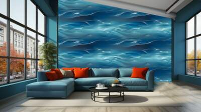 Seamless pattern waves in the ocean abstract background repeatable sea texture Wall mural