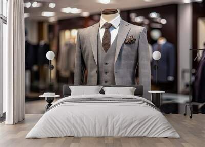 A Classic Suit in a Clothing Store.  Wall mural