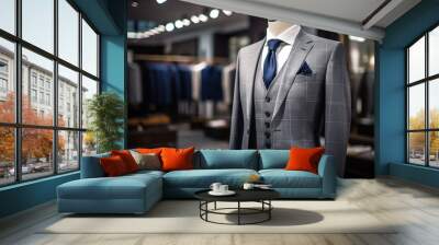 A Classic Suit in a Clothing Store.  Wall mural