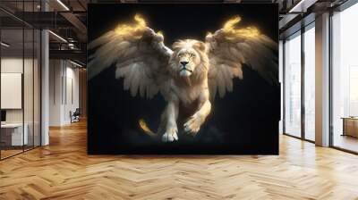 A lion with wings form Bible. Generative AI. Wall mural