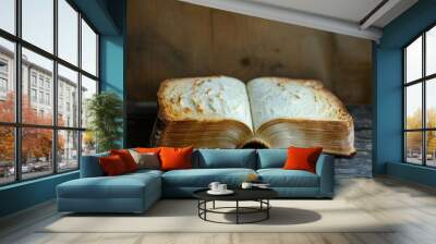 Holy Bible made of bread. Wall mural