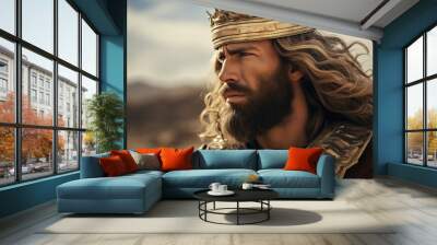 King David in the battlefield, Bible story. Wall mural