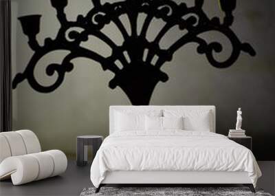 Classic silhouette candle holder. Luxury and horror-filled at the same time mysterious Wall mural