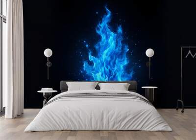 Dynamic blue flames with a mysterious glow emerge from the darkness, creating a striking contrast suitable for powerful visual narratives.
Generative AI. Wall mural