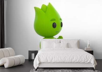 Nature Mascot character running in 3d rendering. Wall mural