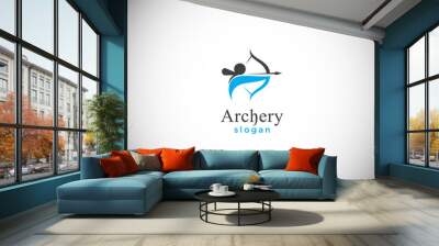 archery logo creative sport athletic logo academy sign symbol Wall mural