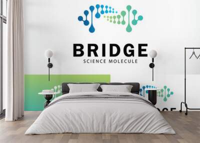 bridge logo creative connect business design concept science molecule Wall mural