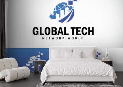 global technology logo creative design concept diagram marketing finance business Wall mural