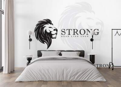 head lion logo creative strong design concept animal vector Wall mural