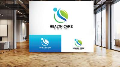 health care logo creative nature people abstract icon design medical Wall mural