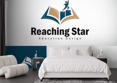 reaching star logo creative design concept education financial business book Wall mural