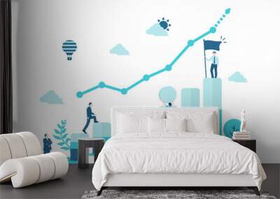 Business growth , business development motif vector banner  illustration Wall mural