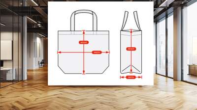 Clothing size chart vector illustration (Tote bag ) Wall mural