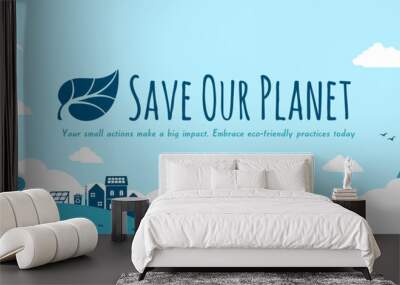 Ecology motif vector banner illustration ( SDGs,  nature conservation ) Wall mural