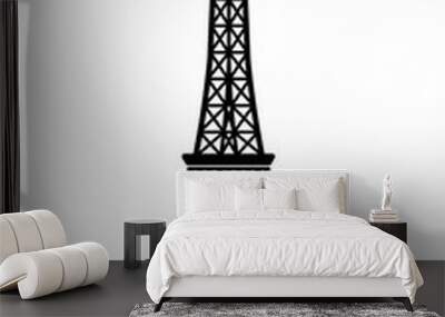 Eiffel tower - France , Paris / World famous buildings monochrome vector illustration. Wall mural