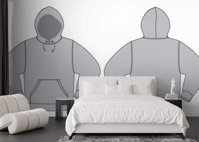 illustration of hoodie (hooded sweatshirt) / gray color Wall mural