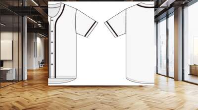 Jersey shortsleeve shirt (baseball uniform shirt) template vector illustration Wall mural