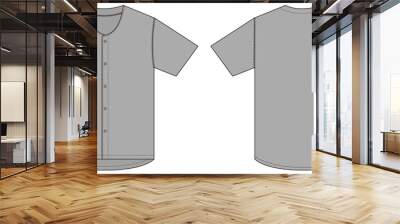 Jersey shortsleeve shirt (baseball uniform shirt) template vector illustration Wall mural