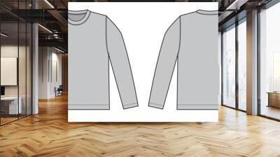 Longsleeve t-shirt illustration (gray) Wall mural