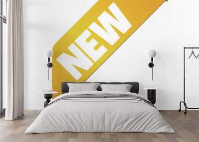 New banner icon ( corner ribbon) / gold Wall mural