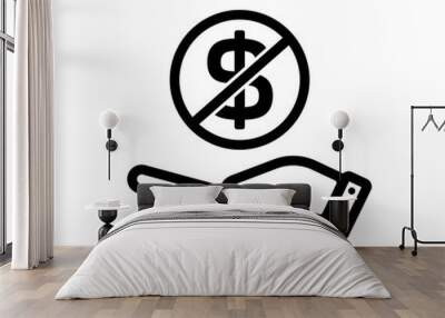 No dollar sign vector icon illustration ( USD ) | no exchange, free price. Wall mural