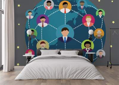 people's global communication illustration  Wall mural